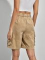 Forever 21 Slanted Pocket Workwear Shorts