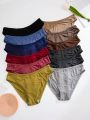 Women'S V-Shaped Waist Printed Seamless Triangle Panties (12pcs/Pack)