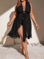 SHEIN Swim BohoFeel Plus Size Fringed Overlay Dress Cover Up