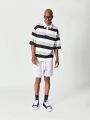 SUMWON OVERSIZED FIT POLO WITH STRIPE