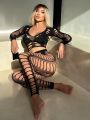 Cut Out Fishnet Body Stocking Without Liner