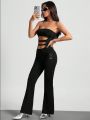 SHEIN ICON Cut Out Front Tube Jumpsuit