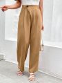 SHEIN Frenchy Women's Solid Color High Waist Pants