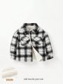 Cozy Cub Unisex Baby Thickened Fleece Lined Mid-weight Coat With Plaid Collar