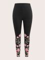 EMERY ROSE Women's Floral Print High Waist Leggings