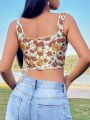 SHEIN WYWH Vacation Flower Print Vest Top