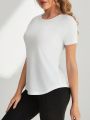 Daily&Casual Irregular Sports T-Shirt With Back Stitching And Pit Hem