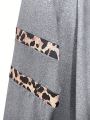 Plus Size Leopard Print Pattern Long Sleeve T-shirt