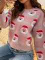 SHEIN Frenchy Women's Fun Santa Claus Design Casual Sweater