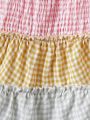 Baby Girls' Color Block Plaid Puff Sleeve Dress