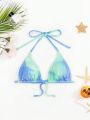 SHEIN Swim Vcay Women'S Tie Dye Halter Strap Bikini Top