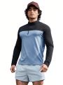 Fitness Men's Half Zipper Stand Collar Long Sleeve Jacket