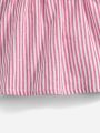 SHEIN Baby Bow Front Striped Dress