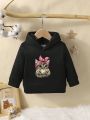 Baby Girl Cat Print Hoodie