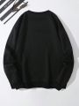 Men's Casual Round Neck Sweatshirt With Slogan Print