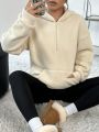 Solid Color Hooded Fleece Sweatshirt