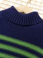 Young Boys Striped Pattern Mock Neck Sweater