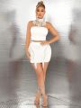 SHEIN SXY Fringe Embellished White Party Dress Set