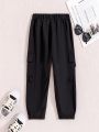 SHEIN Kids HYPEME Toddler Boys' Casual Street Style Cargo Pants With Letter Print