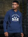 Daily&Casual Men's Hooded Sweatshirt With Letter Print And Drawstring