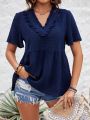 Women's V-Neck Bell Sleeve Short Sleeve Blouse