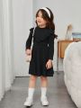 SHEIN Kids EVRYDAY Girls' Casual, Comfortable And Loose Solid Color Dress