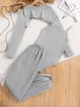 Big Girls' 3pcs/Set Cami Bodysuit + Sweatshirt + Long Pants Outfits