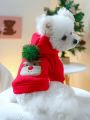 1pc Pet Clothes For Dogs & Cats Christmas Deer Red Sweatshirt Pet Coat & Jacket