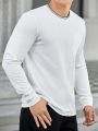 SHEIN Men Striped Trim Pocket Patched Tee