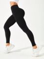 SHEIN Yoga Basic Body Sculpting, Hip Lifting, Tummy Control Sports Leggings