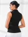 SHEIN Daily&Casual Women'S Turn-Down Collar Sleeveless Sports Vest