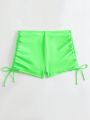 SHEIN Swim Basics Drawstring Side Bikini Shorts