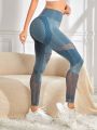 Hollow Out Tummy Control Sports Leggings