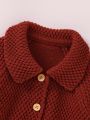 Baby Girls' Button-up Cardigan With Drop Shoulder