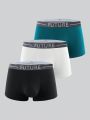 3pcs Men'S Letter Jacquard Waistband Boxer Briefs