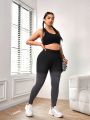 Plus Wide Waistband Sports Leggings