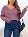 SHEIN Frenchy Plus Size Knotted Back T-Shirt