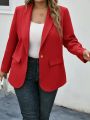 SHEIN LUNE Plus Shawl Collar Single Button Blazer