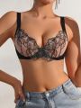 SHEIN Women'S Embroidered Mesh Bra