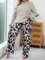 Plus Size Women's Ab Fabric Soft Texture Pajama Set