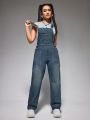 Denim Dungarees Washed Jumpsuit