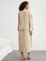 SHEIN Leisure Women'S Vertical Stripe Home Clothing Robe