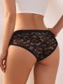 SHEIN Hollow Out Lace See-through Triangle Panties