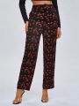 Anke Wonder Allover Cherry Print Straight Leg Pants