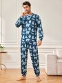 Men'S Polar Bear Print Home Suit