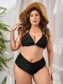 SHEIN Swim Basics Plus Size Ruched Swimwear Bottoms