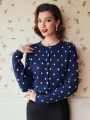 SHEIN DECDS Polka Dot Pattern Button Front Cardigan