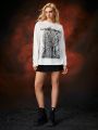 Game of Thrones X SHEIN 1pc Gothic Printed Long Sleeve T-Shirt