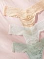 3pcs Women's Lace Thongs