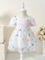 Baby Girls' Butterfly & Lace Decor Elegant And Lovely Dress